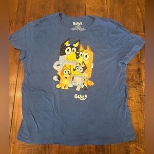 Bluey Women's Blue Graphic Tee - Short Sleeve